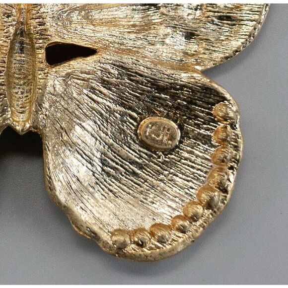 Kenneth Jay Lane KJL Designer Signed Enamel AB Crystals Large Butterfly Brooch - Picture 3 of 9